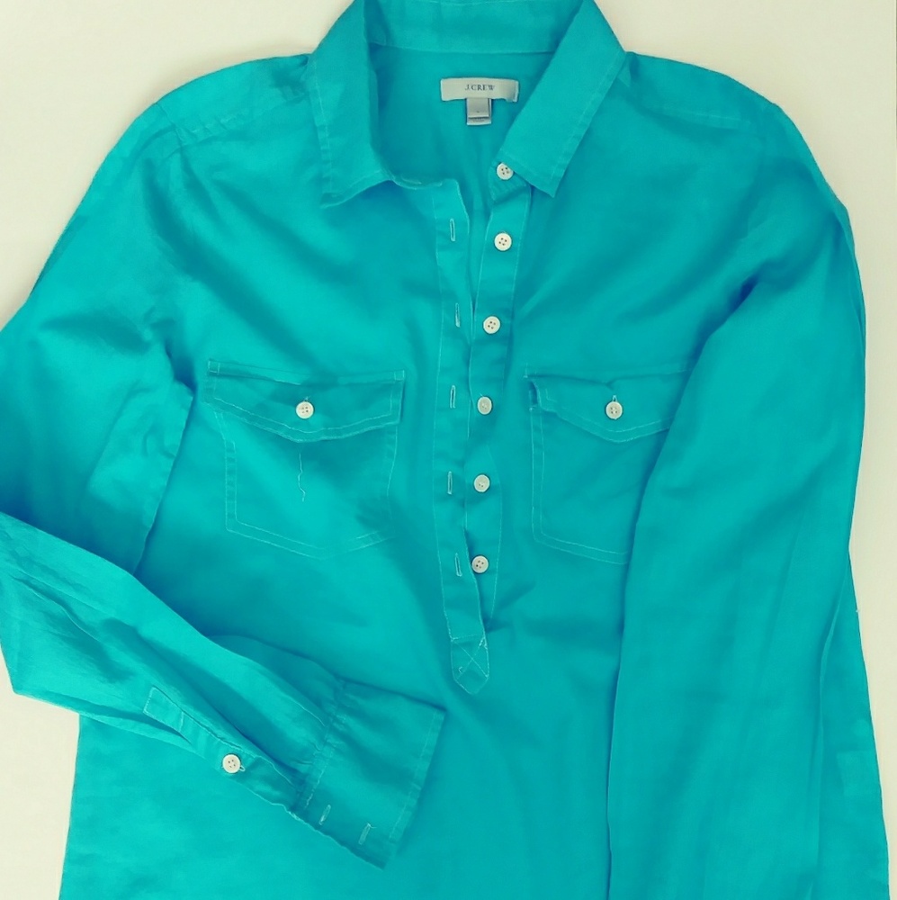 J.Crew half button pullover long sleeve shirt